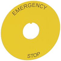 Osmoz этикетка, круг 80мм жёлтый, "EMERGENCY STOP" надпись | код 024179 |  Legrand